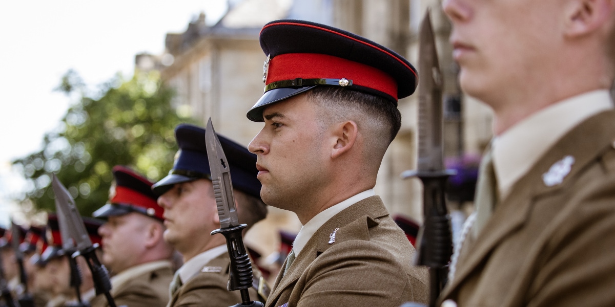 Soldier in line